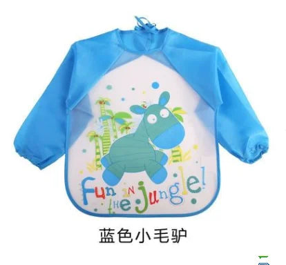 Bavoirs imperméables à manches longues pour bébé, mignon, tablier d'alimentation pour enfants, bavoir, peinture de rots, dessin, vêtements doux pour tout-petits, Bandana