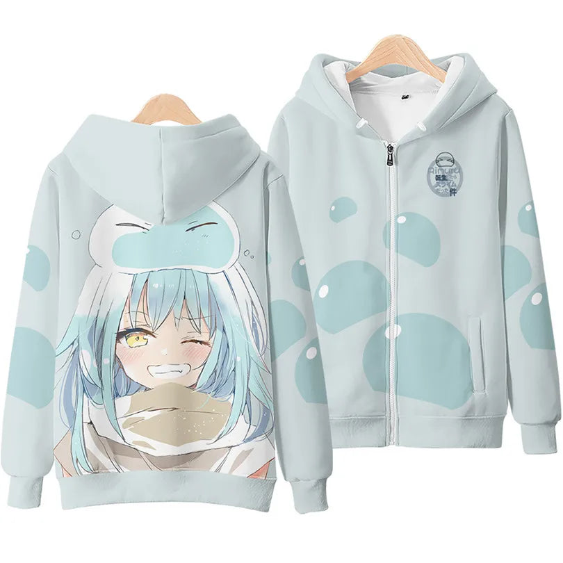 Sweats à capuche Anime Rimuru Tempest pour hommes et femmes, sweat à manches longues, vêtements Streetwear, costume Cosplay