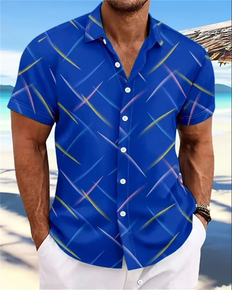 Chemise hawaïenne d'été pour hommes, vêtements d'extérieur, chemise à manches courtes douce et confortable, Extra Large, taille XS-5XL