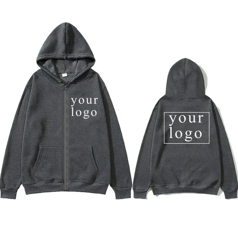 Cardigan à fermeture éclair DIY pour hommes et femmes, nouvelle mode 2025, votre propre design, logo/image de marque, personnalisation personnalisée à tout moment,