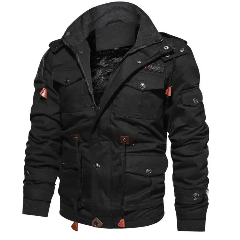 Hommes polaire fourrure doublé épais mi-long coton veste à manches longues automne hiver vestes décontractée