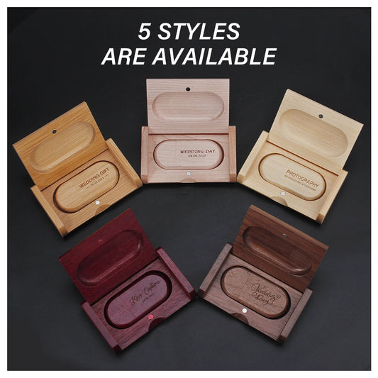 JASTER USB 3.0 haute vitesse boîte en bois Logo personnel clé USB 8GB 16GB 32GB 64GB