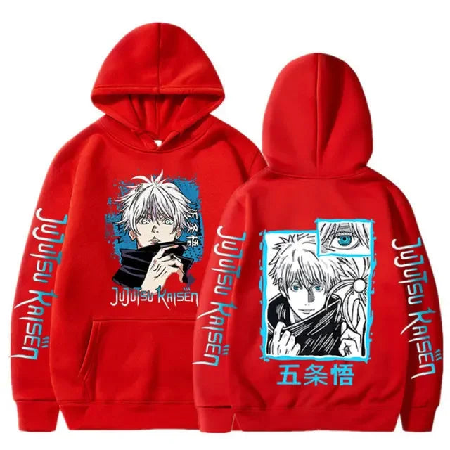 Jujutsu Kaisen Anime vêtements Satoru Gojo imprimer à capuche hommes sweat à capuche pour femme répandu Streetwear Harajuku Manga unisexe sweat