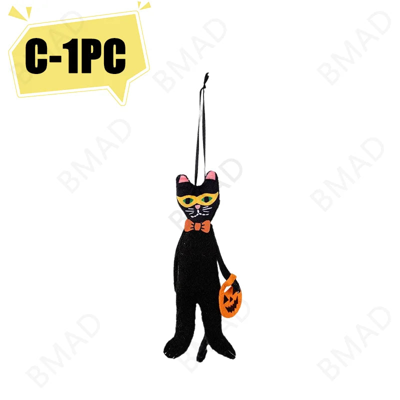 Pendentif décoratif suspendu pour Halloween, citrouille, chat noir, fantôme, crâne, ornement pour fête, jour des morts, décoration d'halloween pour la maison