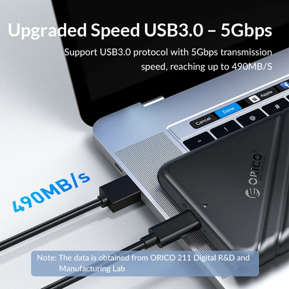 ORICO-Boîtier de disque dur SATA vers USB 2.5, adaptateur pour ordinateur portable, 5 6Gbps HDD SSD, prise en charge UASP, 3.0