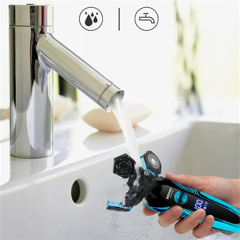 ZOZEN rasoir électrique rasoir électrique Rechargeable tondeuse à cheveux coupe Machine à raser pour hommes tondeuse à barbe humide-sec double usage