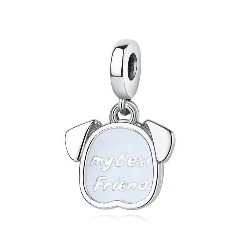 Original 925 en argent Sterling breloque perle amour chien chat patte Panda luciole pendentif breloques idéal pour bracelet colliers femmes bijoux