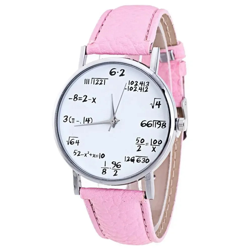 montres mode étudiant mathématiques formule équation montre bracelet en cuir montres à Quartz
