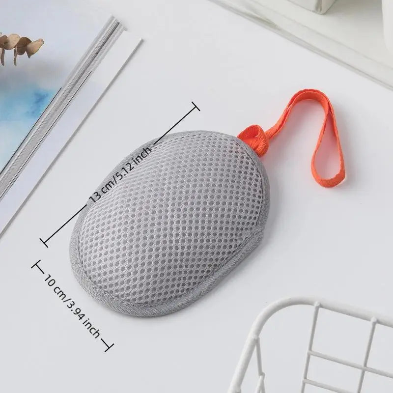 Filet moussant nettoyant pour le bain, 1 pièce, sac à savon carré ou ovale Double face, éponges exfoliantes pour le corps, maille de salle de bain, poche pour savon