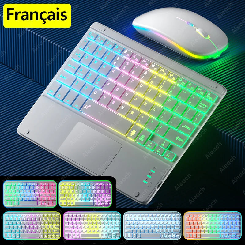 Clavier Android pour tablette rétroéclairée Rechargeable