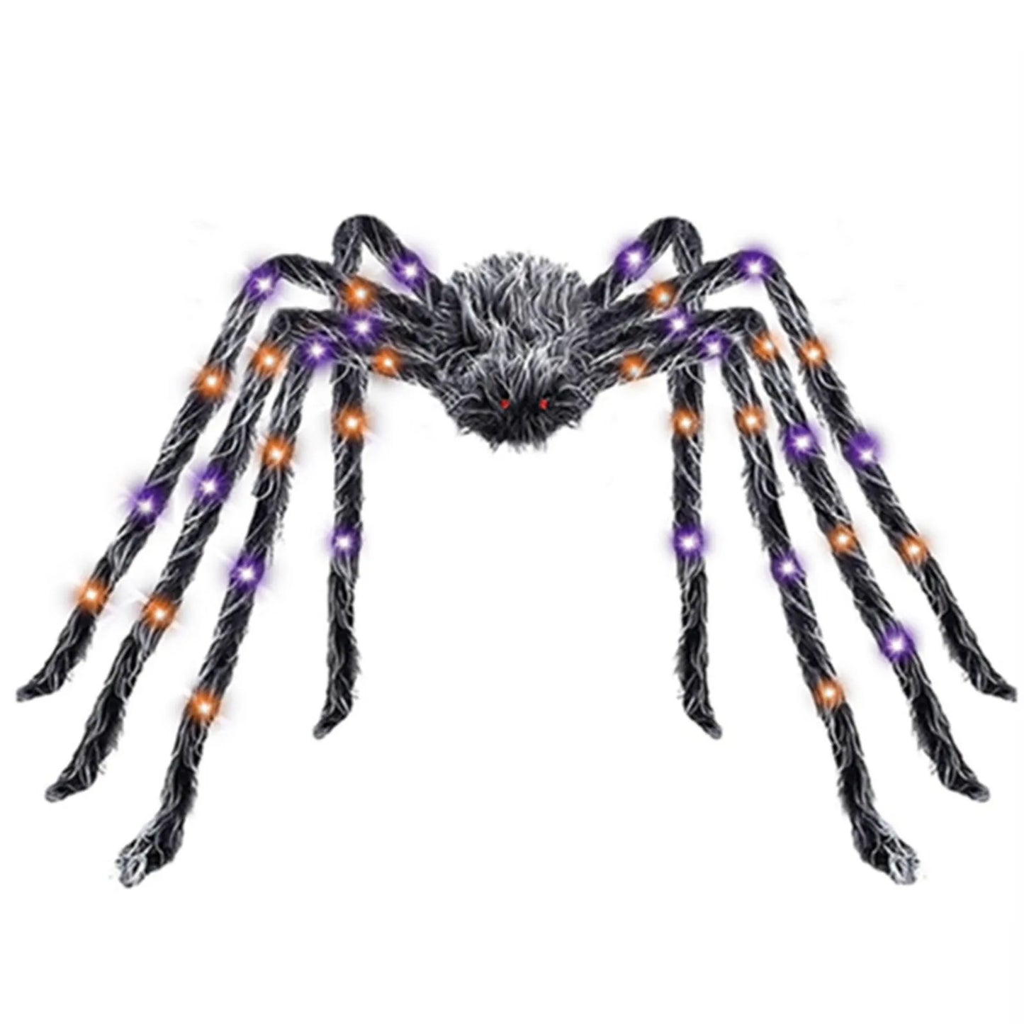 Araignée en peluche grise et blanche scintillante pour Halloween, fausse araignée géante en peluche, décor de maison hantée, accessoires d'araignée, décorations effrayantes pour jardin et cour