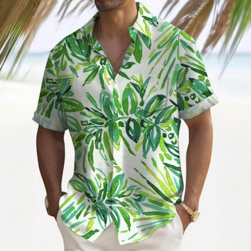 Chemises hawaïennes à imprimé floral 3D pour hommes, chemise d'été, chemises à manches courtes, vêtements décontractés pour hommes, été, 2024