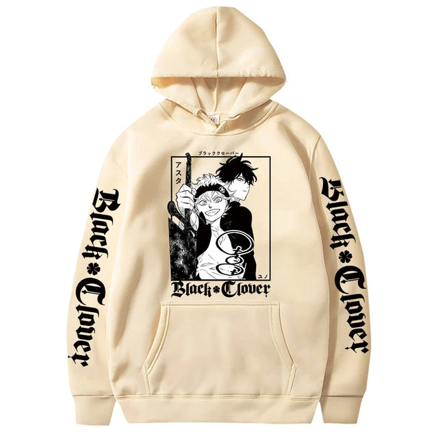 Sweat-shirt à capuche avec emblème de l'escouade de taureaux noirs, dessin animé Yami Asta, chevaliers magiques, pour hommes et femmes, décontracté, Harajuku, Streetwear