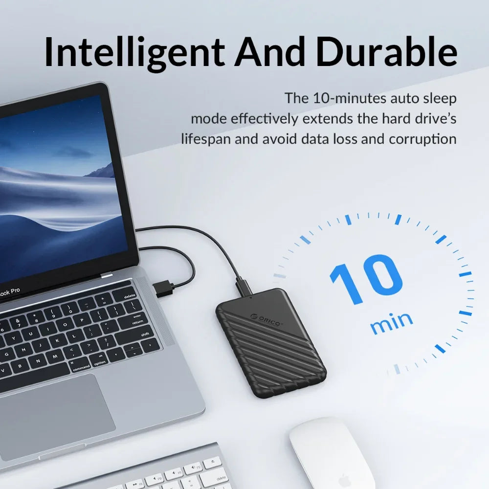 ORICO-Boîtier de disque dur SATA vers USB 2.5, adaptateur pour ordinateur portable, 5 6Gbps HDD SSD, prise en charge UASP, 3.0