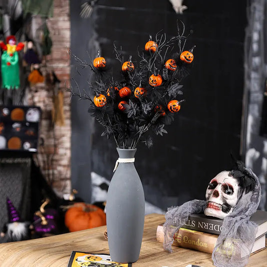 Décorations d'Halloween, bouquet de coups de citrouille d'horreur noire, ornements de fête