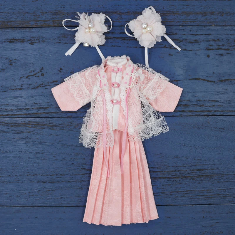 Vêtements kimono de poupée Blyth faits à la main, vêtements de poupée Blyth OB22 24, oreilles de lapin, robe de princesse pour Ymy Licca Azones Ob24 Ob27 Fr