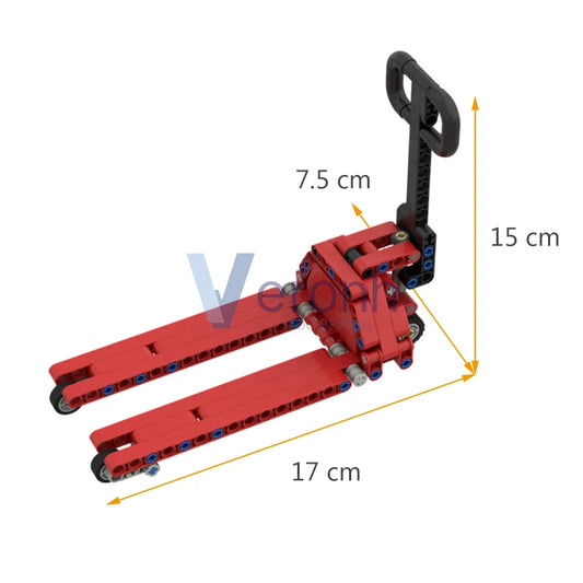 MOC – support de cric de voiture technique, blocs de Construction, ciseaux mécaniques, bascule, outil de levage manuel, briques de Construction, jouet