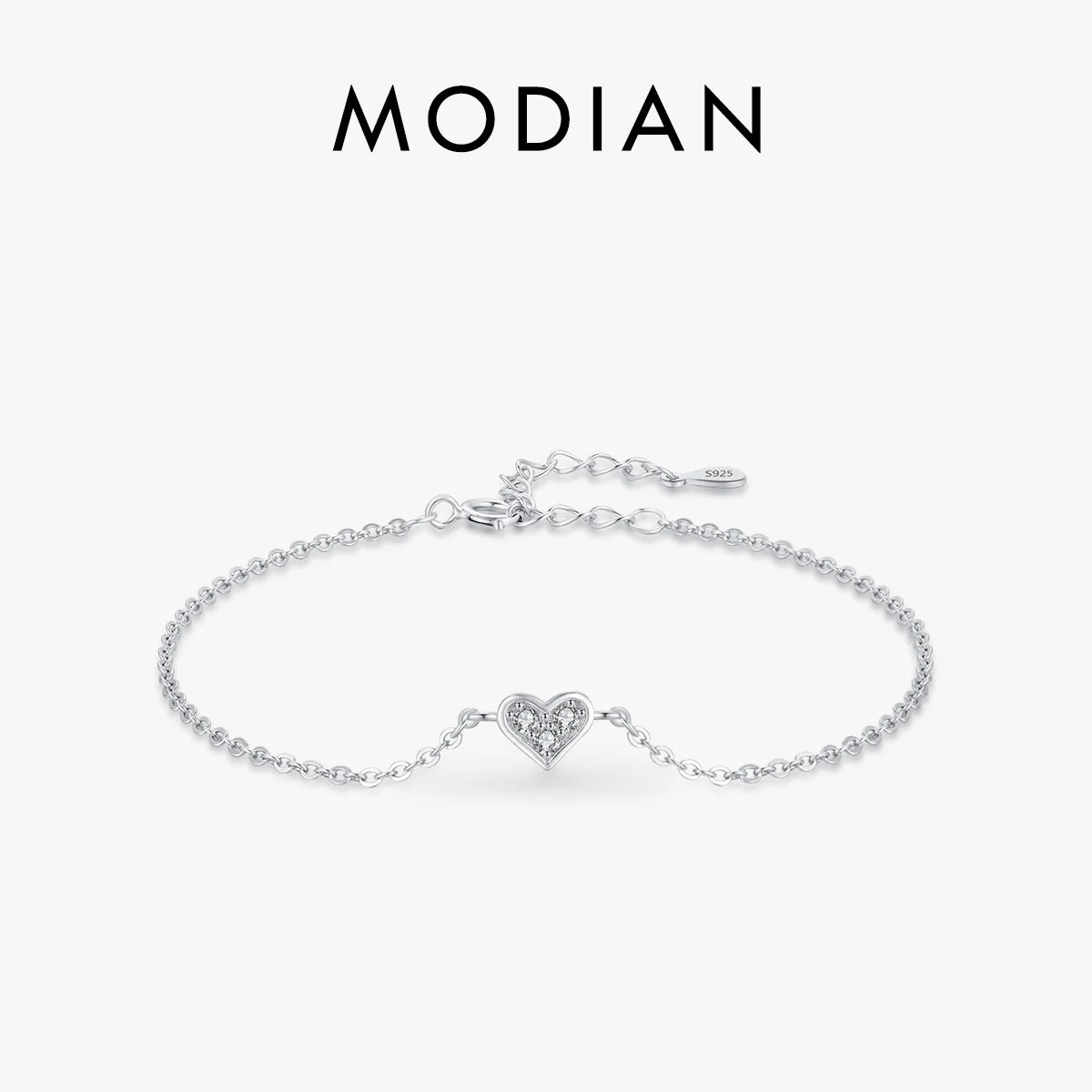 Modian-Bracelet en argent regardé 2023 véritable pour femme, bracelet en cristal CZ, bijoux romantiques classiques, mode pour mariage, nouveau design, 925