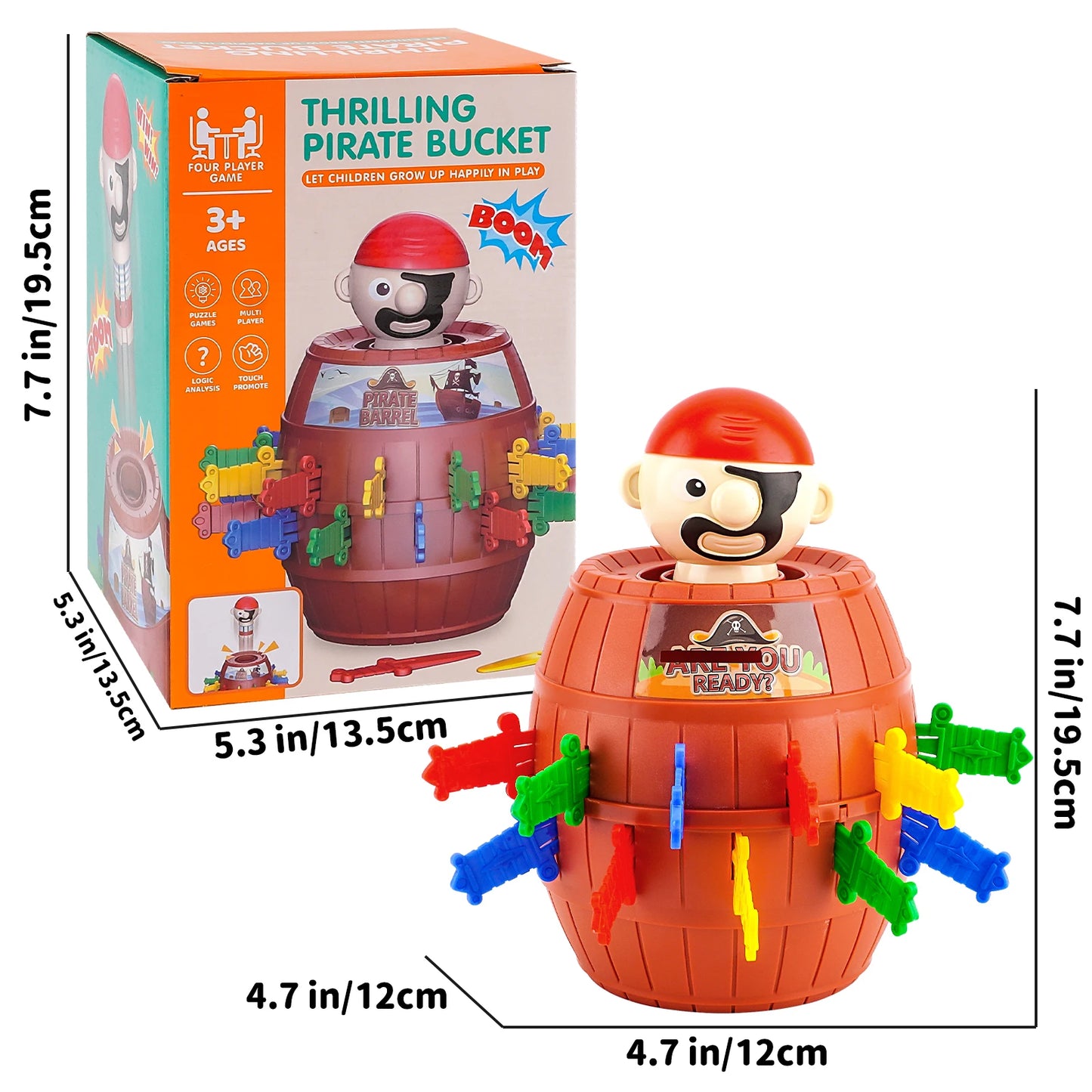 Seau Pirate de bureau, jouet interactif créatif Parent-enfant pour enfants âgés de 3 ans et plus