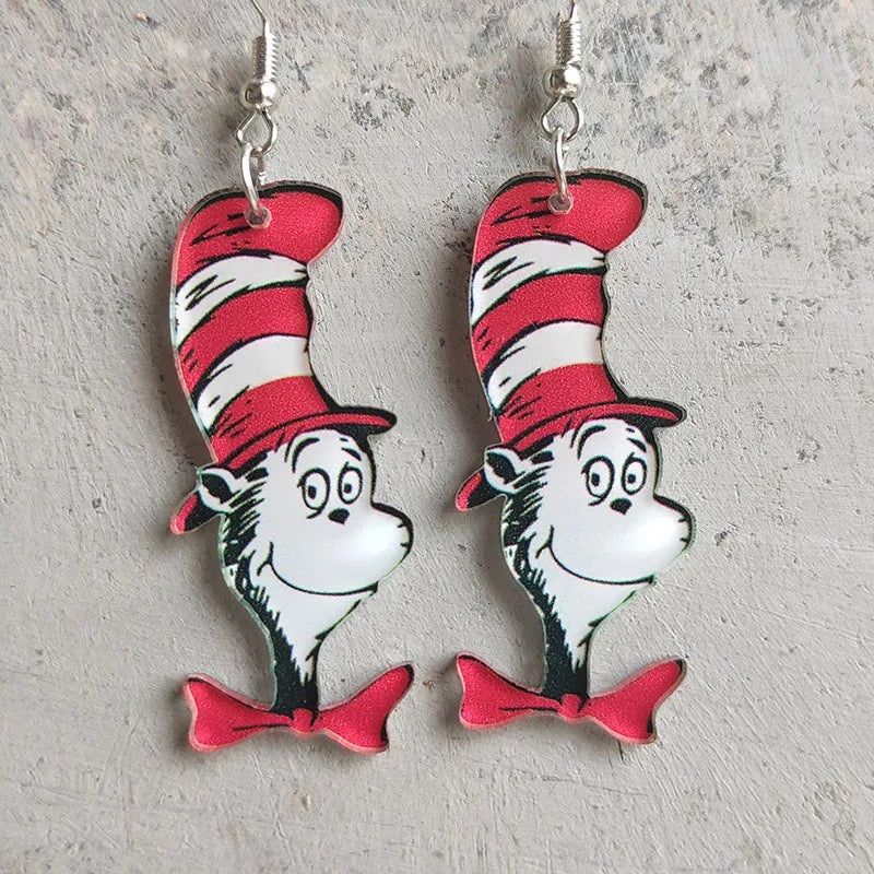 Boucles d'oreilles en acrylique JeTassel pour femmes, flammes européennes, gouttes, coeur, crâne, lame de chat, bijoux punk, gels de poisson, étoile