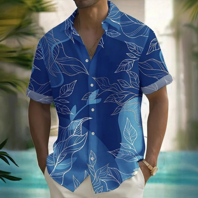 Chemises hawaïennes à imprimé floral 3D pour hommes, chemise d'été, chemises à manches courtes, vêtements décontractés pour hommes, été, 2024