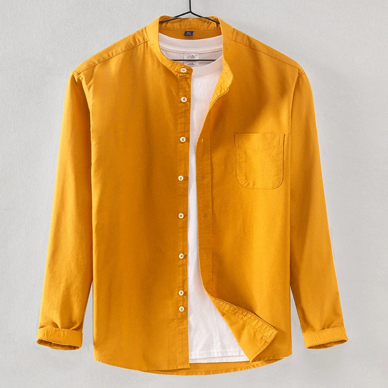 Chemises à manches longues pour hommes, style chinois, 100% coton, streetwear décontracté, médicaments, vêtements à la mode