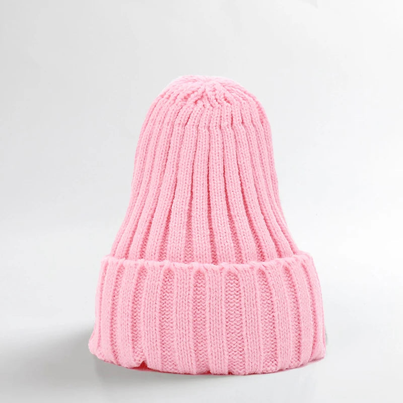 Chapeau de bébé brodé d'ours de dessin animé coréen, doux et chaud pour enfants garçons et filles, Bonnet d'hiver tricoté pour enfants