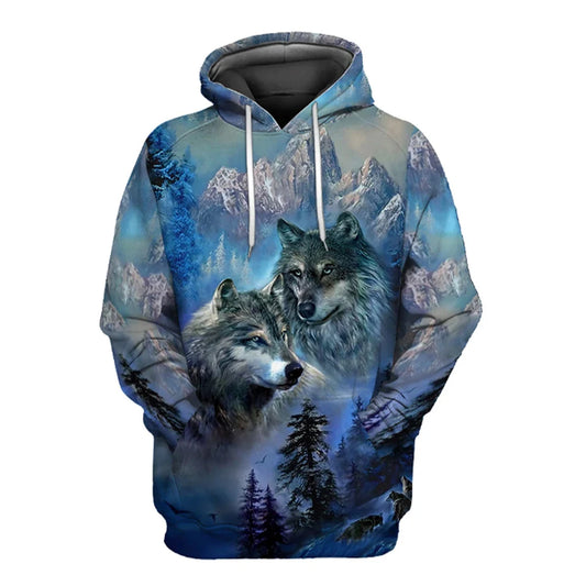 Sweat à capuche Animal Wolf imprimé en 3D pour hommes, sweat à capuche décontracté, vêtements à la mode, quatre saisons, nouveau, 2024