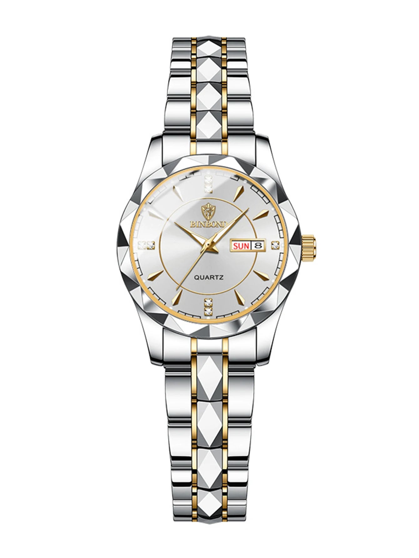 BINBOND montres en acier inoxydable montre à Quartz étanche lumineux Date
