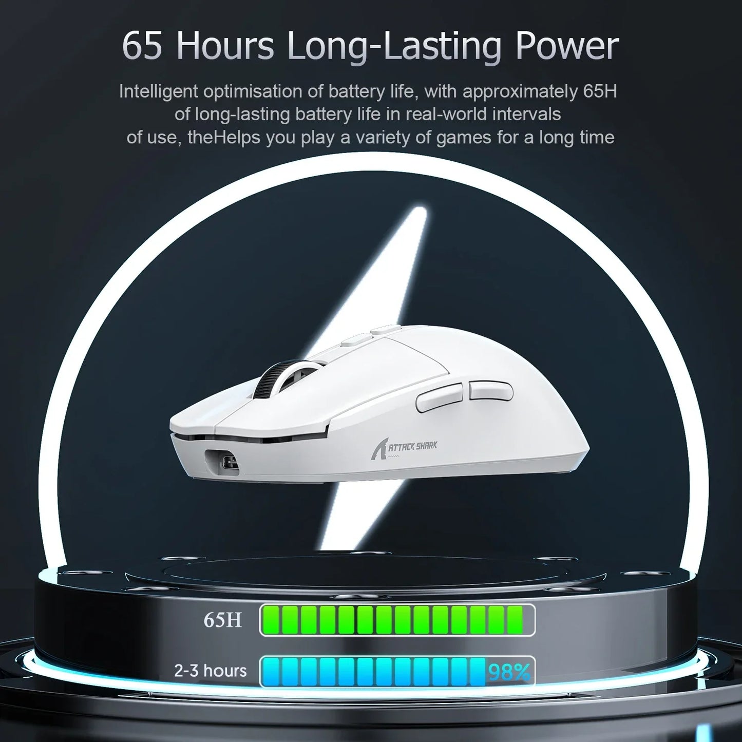 Souris ATTACK SHARK X6, connexion tri-mode Bluetooth