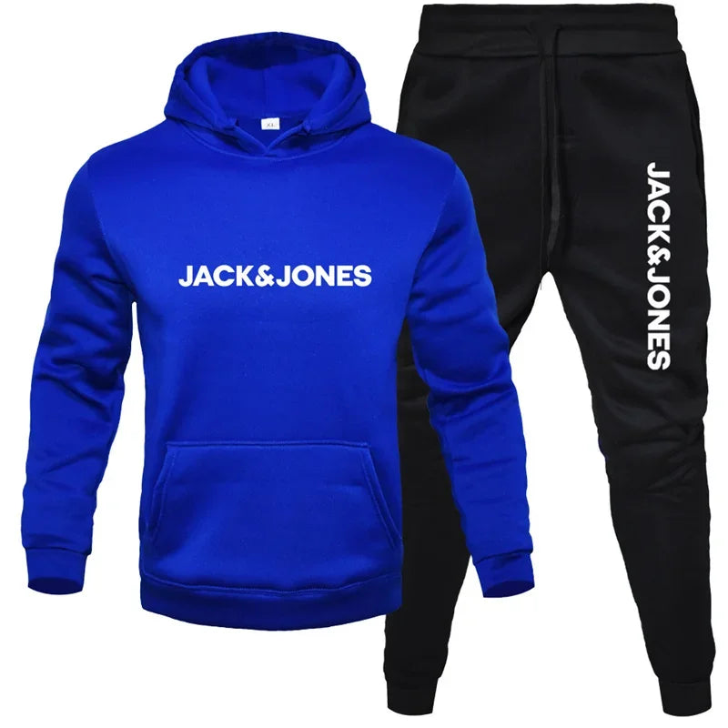 Ensemble à capuche automne/hiver 2025 pour hommes, ensemble à capuche + pantalon de survêtement en laine à la mode pour vêtements de sport, ensemble de vêtements de sport de course décontractés