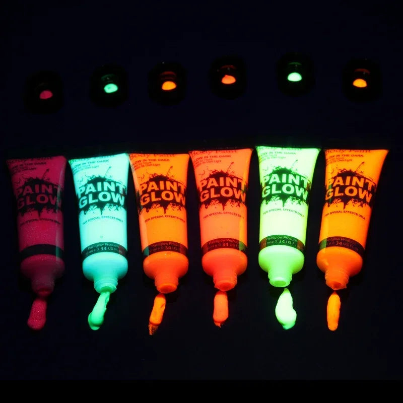 Peinture structurels ente UV Body Art pour enfants, néon, fête, festival, Halloween, cosplay, maquillage, visage, 5 pièces