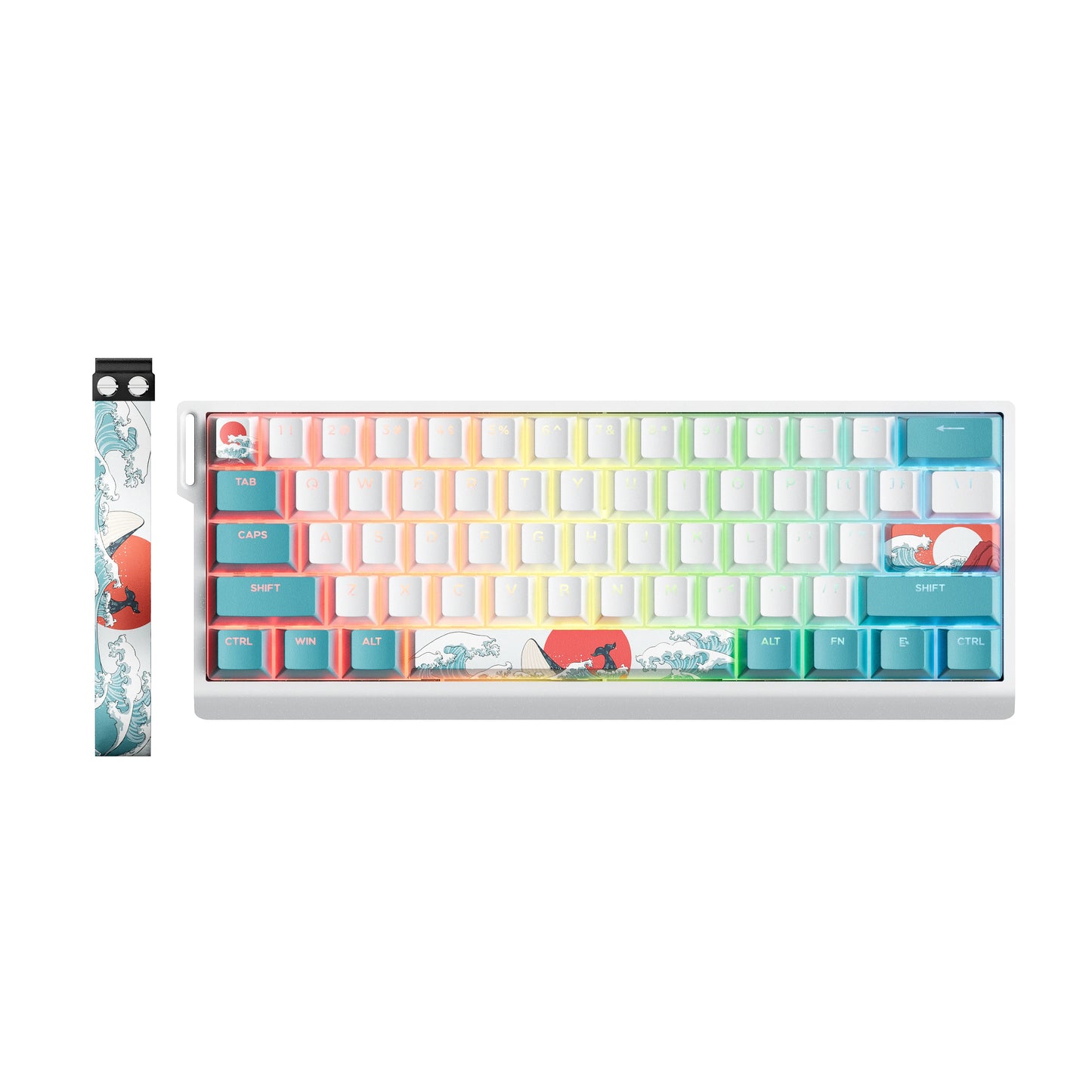 XVX H61 clavier mécanique filaire en aluminium 60% avec capuchons de touches Kanagawa clavier de joueur rvb remplaçable à chaud