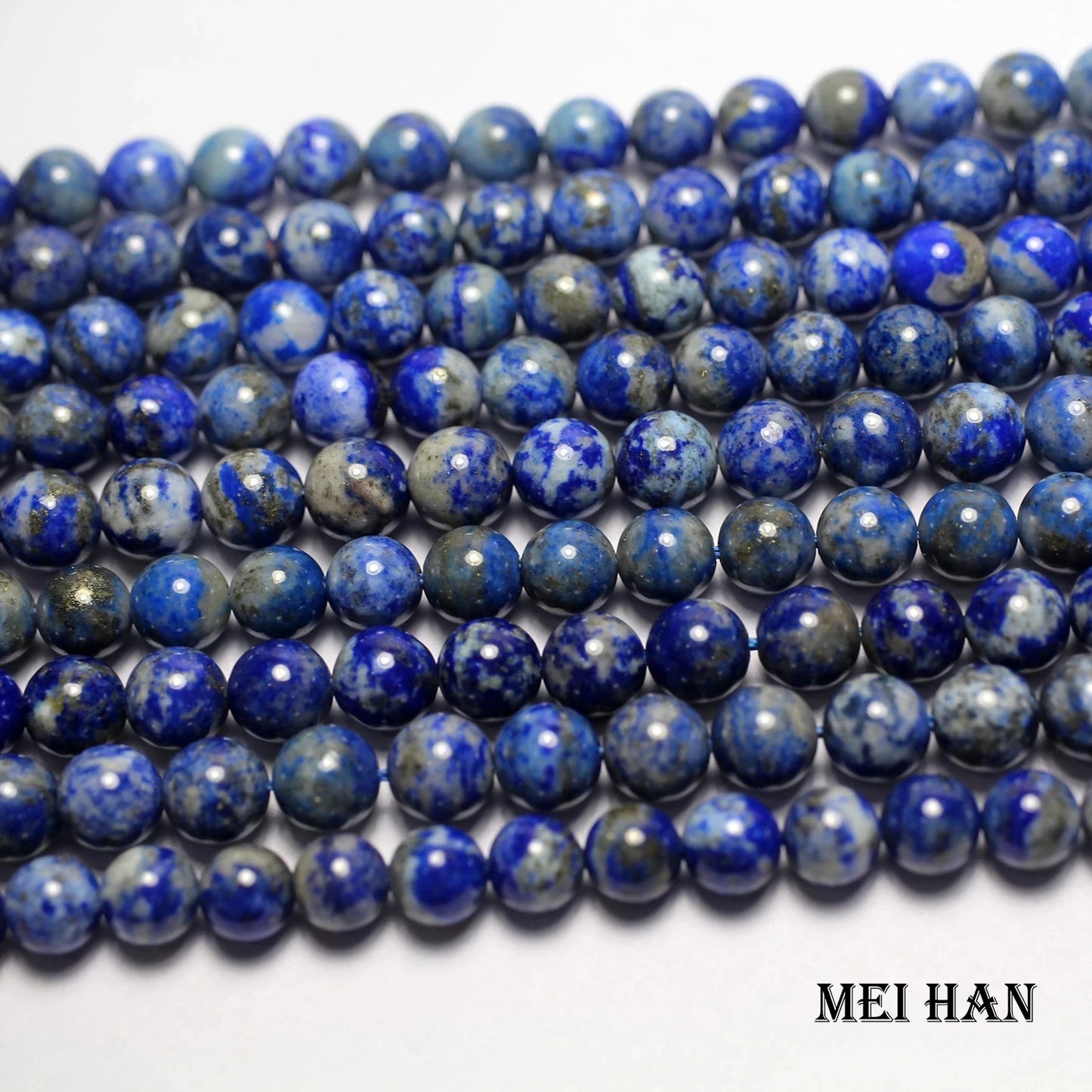Meihan Lapis Lazuli naturel perles rondes lisses en vrac 6-12mm fournitures de fabrication de bijoux en vrac pour la conception de bracelets bricolage