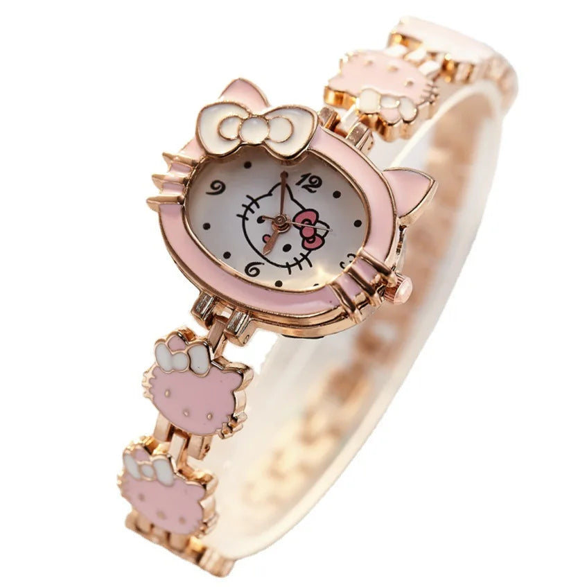 Hello Kitty montre enfants décontracté montres à Quartz rose