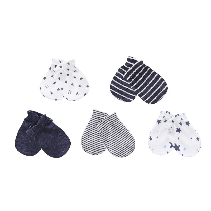 Kiddien'aime-Ensemble bonnet et gants pour nouveau-né, accessoires de vêtements pour bébé garçon, bonnets 100% coton, chapeau d'hôpital, mitaines trempées, 0-6M, lot de 10 pièces