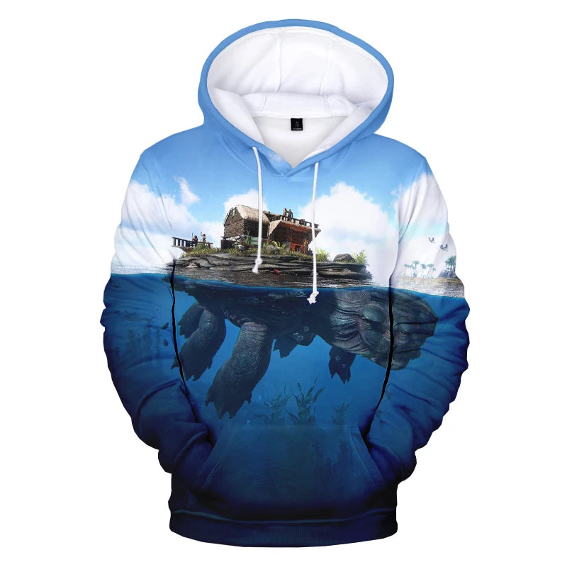 ARK Genesis-Sweats à capuche College en 3D pour hommes, Streetwear Harajuku, Pull Respzed, Sweats à capuche décontractés, Mode pour garçons, Nouveau, 2023