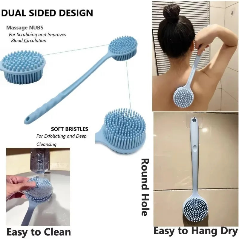 2025 bain doux dos épurateur brosse bain douche éponge brosse à récurer avec poignée fournitures de bain exfoliant gommage peau masseur