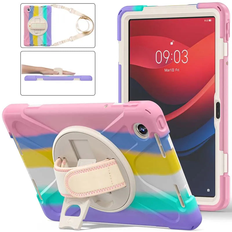 Étui de support pour Lenovo Tab, housse antichoc avec bandoulière