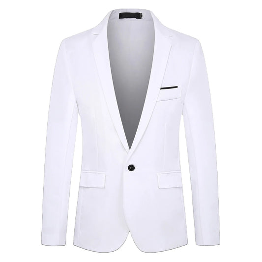 Blazer à bouton unique pour hommes, costumes épissés solides, manches longues, col rabattu, vestes d'affaires, poches Slim, été 2025