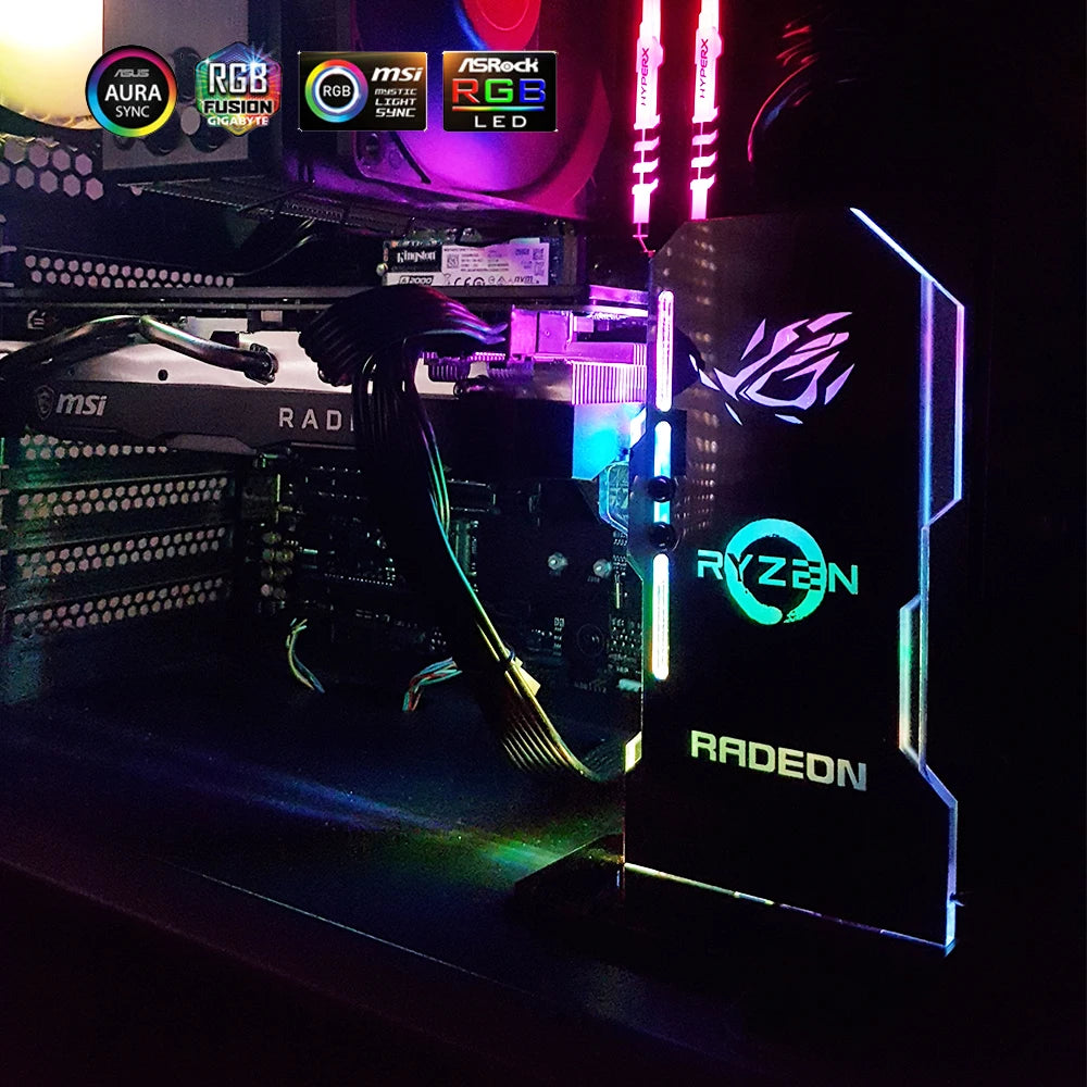 Support MSI VGA ARGB, Support GPU Vertical personnalisable, Support de carte vidéo PC ROG, châssis refroidisseur d'eau, MOD personnalisé 5V 3 broches AURA