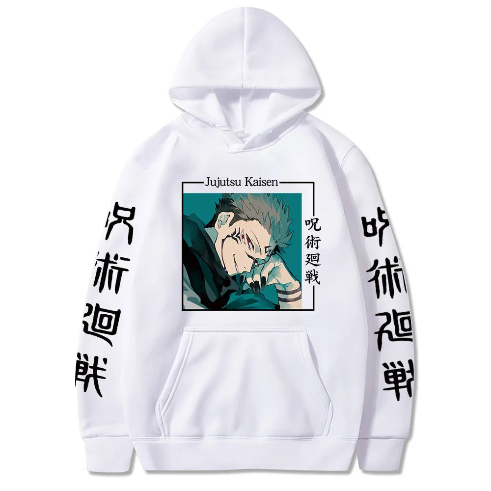 Jujutsu Kaisen Anime vêtements Satoru Gojo imprimer à capuche hommes sweat à capuche pour femme répandu Streetwear Harajuku Manga unisexe sweat