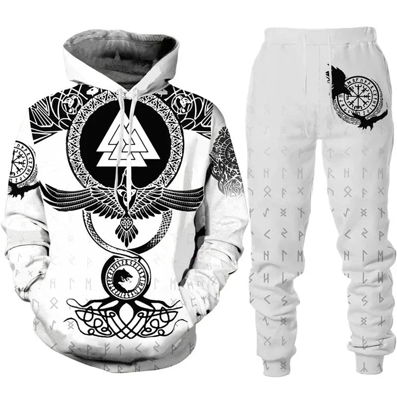 Ensemble sweat à capuche pour hommes, imprimé en 3D, survêtement/pantalon, pull à manches longues, Punk, vêtements de sport décontractés, surdimensionnés, de haute qualité, automne hiver