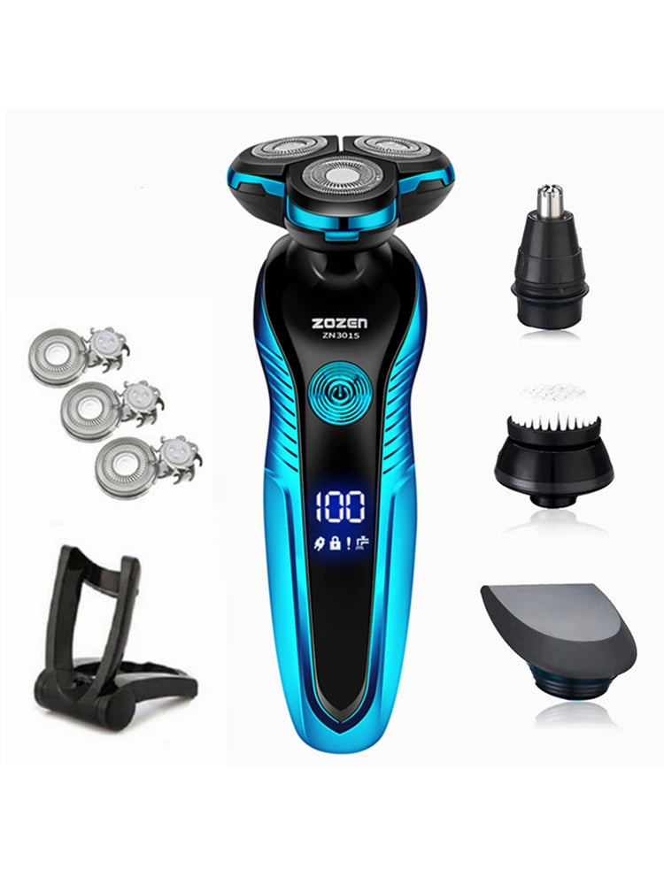 ZOZEN rasoir électrique rasoir électrique Rechargeable tondeuse à cheveux coupe Machine à raser pour hommes tondeuse à barbe humide-sec double usage