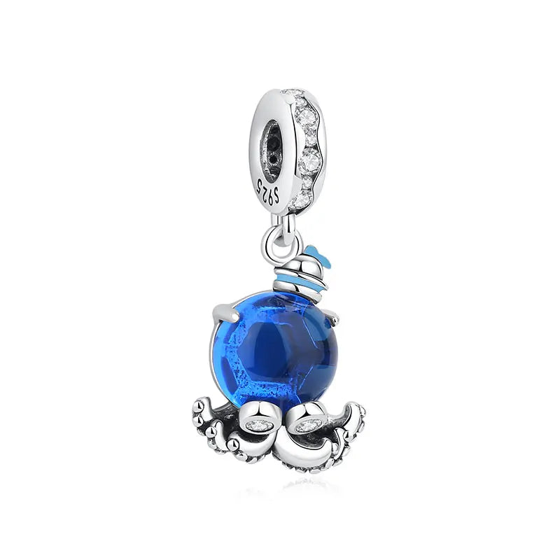 Original 925 en argent Sterling breloque perle amour chien chat patte Panda luciole pendentif breloques idéal pour bracelet colliers femmes bijoux