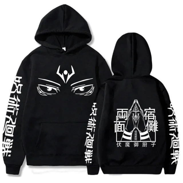 Jujutsu Kaisen Anime vêtements Satoru Gojo imprimer à capuche hommes sweat à capuche pour femme répandu Streetwear Harajuku Manga unisexe sweat
