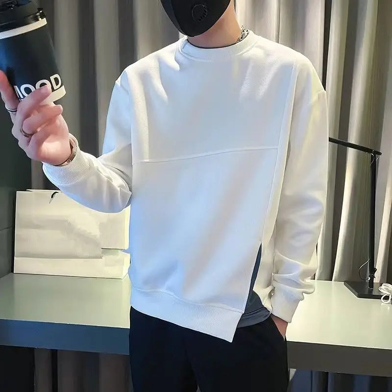 Pull à manches longues et col rond pour hommes, pull polyvalent simple, design de mode, printemps et automne, nouveau, 2023