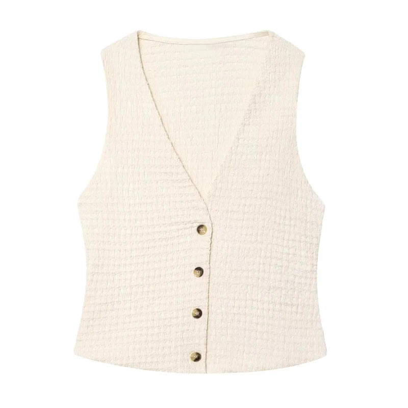 HXAO femmes deux pièces ensemble Texture pantalon ensembles sans manches gilet haut et bas ensemble femmes été Baggy pantalon ensemble 2 pièces ensembles décontractés