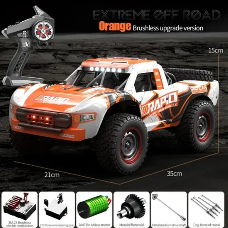JJRC-Voiture de désert télécommandée pour enfants, véhicule de course à grande vitesse, camion tout-terrain 4 roues motrices, jouets pour garçons, Q130, 1/14g, 2.4