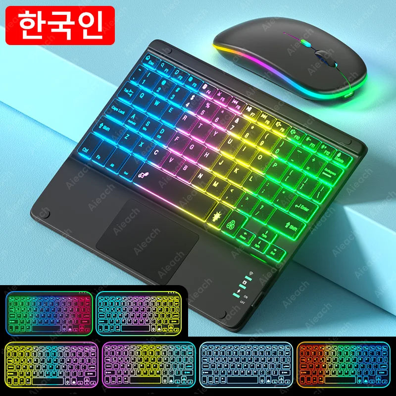 Clavier Android pour tablette rétroéclairée Rechargeable